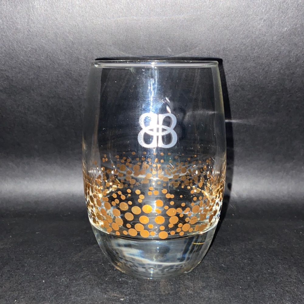 Bailey's Irish Cream Glass 22K Gold Bubbles Confetti Dots Tumblers Lowball